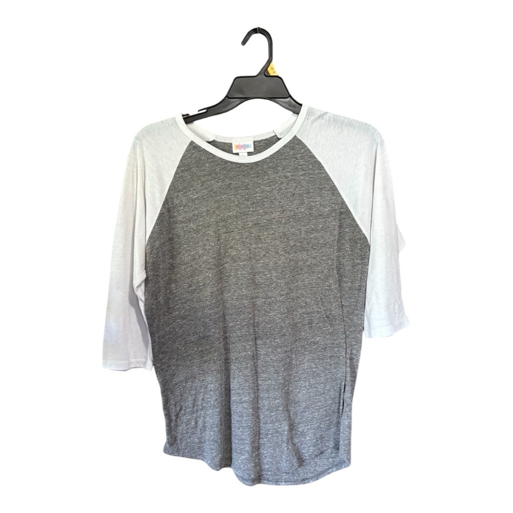 LulaRoe Gray and White Raglan Sleeve Women's Top